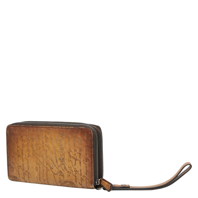 ベルルッティ イタウバ カリグラフィ ラウンドファスナー 長財布 ベージュ レザー メンズ Berluti 247-36210