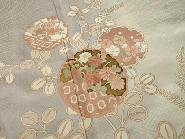 平和屋着物○十日町老舗ブランド 吉澤友禅 吾妻徳穂 訪問着 刺繍 雪輪