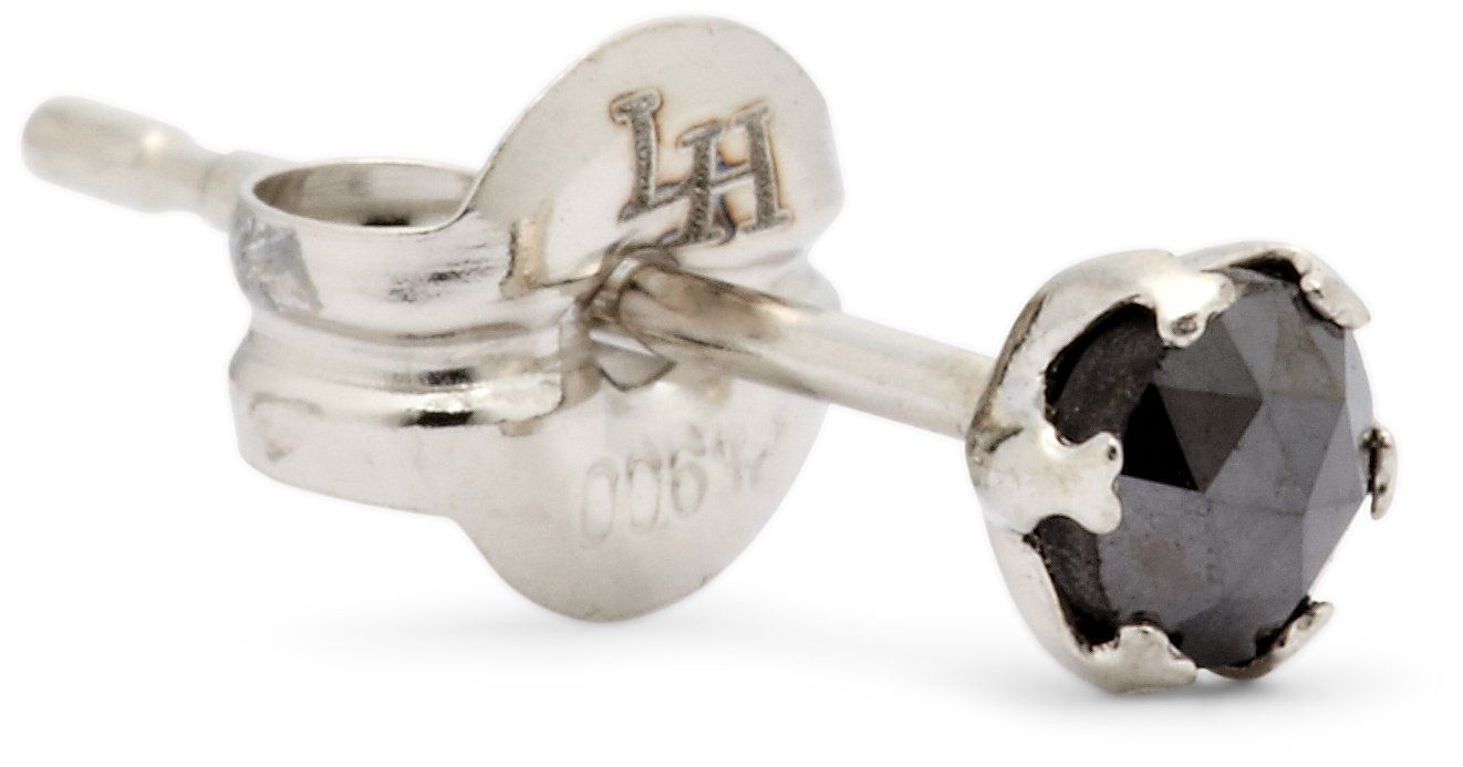 迅速発送 ライオンハート LION HEART プラチナブラックダイヤ0.1ct ピアス 片耳用シングルピアス 04E12PS|S