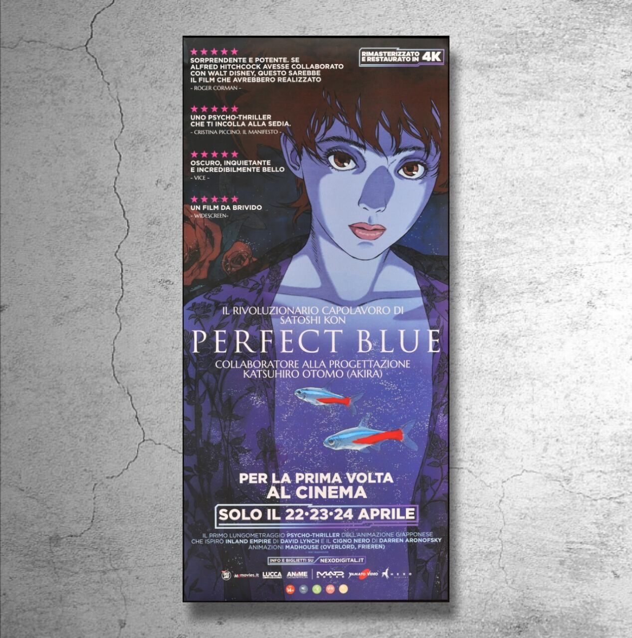 今敏監督映画『パーフェクト・ブルー』イタリア上映時の告知ポスター