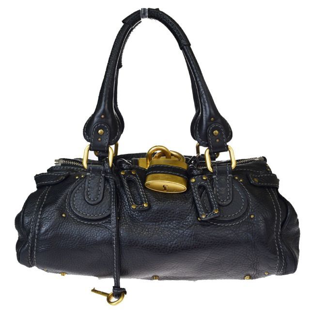 【中古】 クロエ(Chlou0026eacute;) パディントン レザー ショルダーバッグ ブラック 07FA414