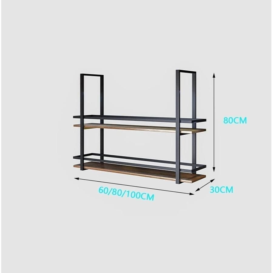 天井ラック 吊り下げ収納棚 - 天井ワイングラスラック、鉄無垢材ワイン