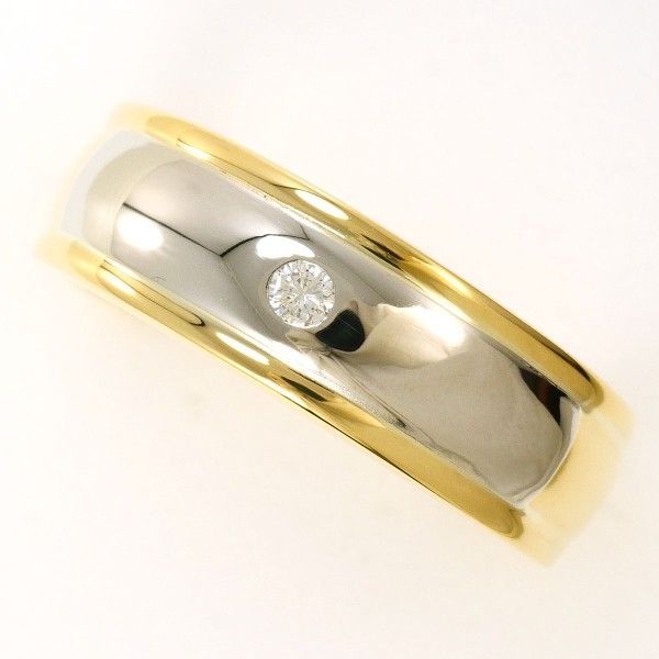 PT850 K18YG リング RING 指輪 15号 ダイヤ 0.04 総重量約7.8g