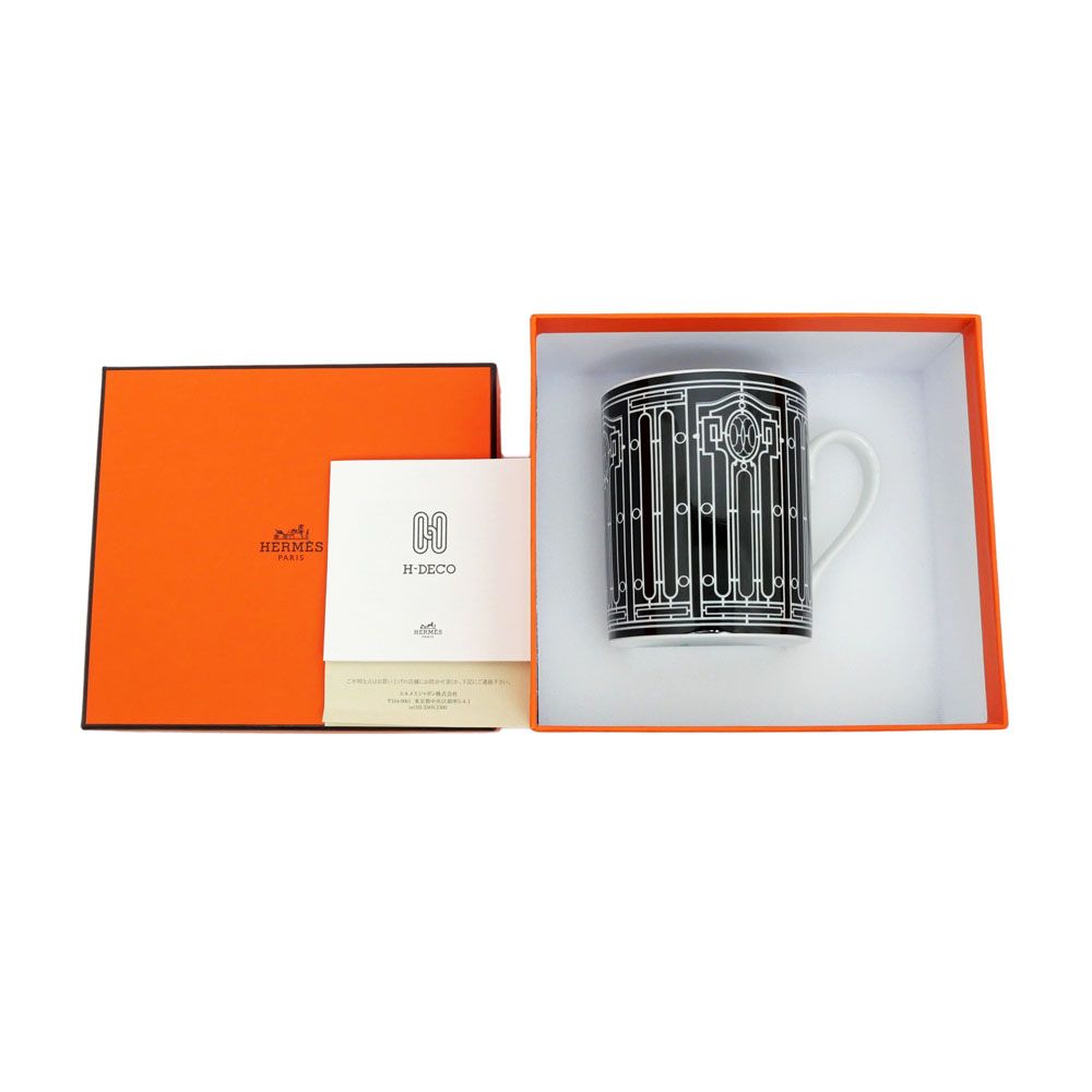 光り輝く 名東 エルメス マグカップ H DECO ブラック 黒 ホワイト 白 陶器 食器 小物 その他 【バーゲンSALE】