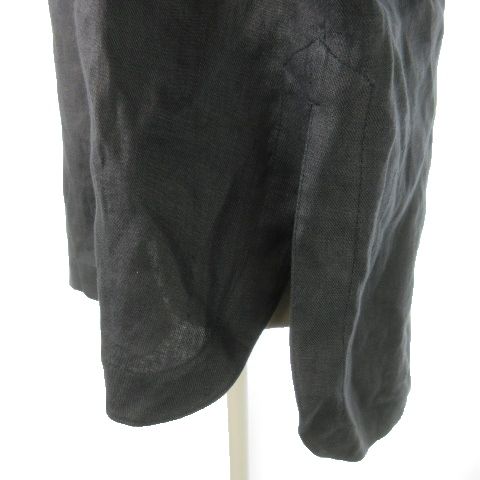  ハイク HYKE カットソー クルーネック 七分袖 麻 リネン スリット 1 S グレー AO 3 GY 18 その他 トップス