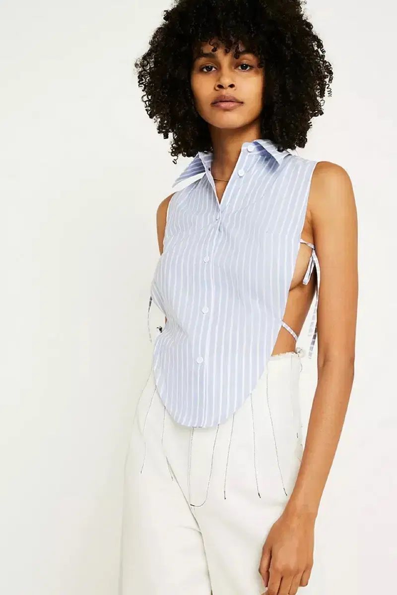 メゾンマルジェラ MM6 Maison Margiela エムエムシックス メゾン マルジェラ ストライプ 解体 シャツ ベスト