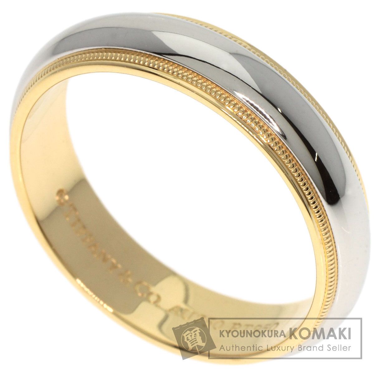 ✨美品✨Tiffany ミルグレイン リング K18 pt950 コンビ 9号 TIFFANY&Co. ティファニー ミルグレイン リング・指輪 K18YG