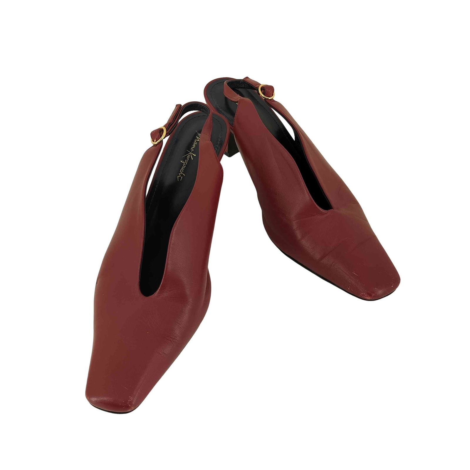 マメクロゴウチ Mame Kurogouchi 22SS Curved Line Sling Back