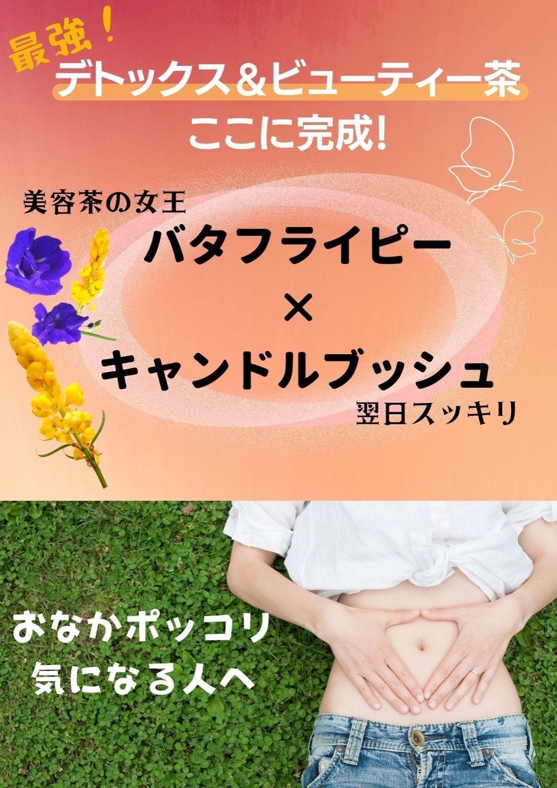 メルカリshops お試し用 緑青のお茶 10包 翌朝スッキリ キャンドルブッシュ バタフライピー