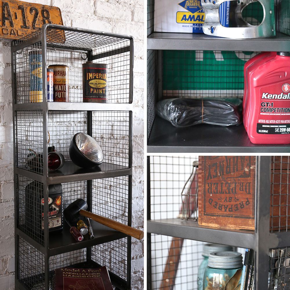 アイアンラック(壁掛け)インダストリアル家具 ラック シェルフ 棚 本棚 収納 壁掛け アイアン シルバー 飾り棚 壁