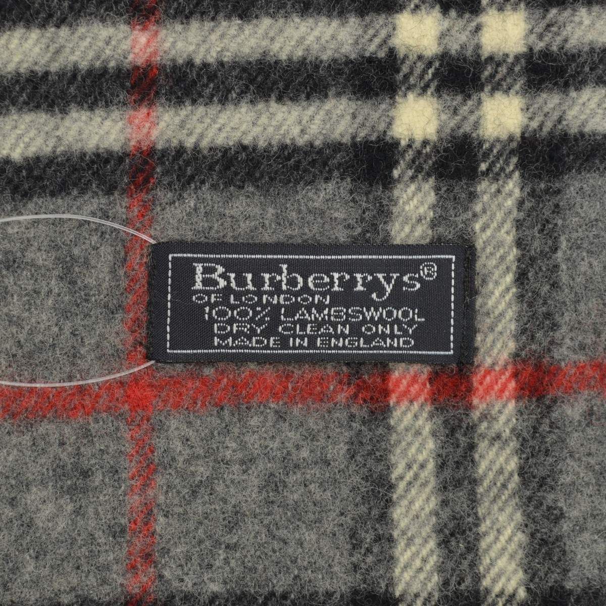 【良品】バーバリーロンドン　ウールマフラー　ノバチェック　赤　イングランド製 バーバリー BURBERRY マフラー ノバチェックマフラー ウール