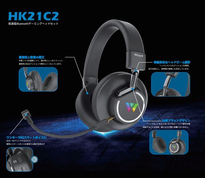 外装不良/お買い得品】WizarD HK21C2 ゲーミングヘッドセット