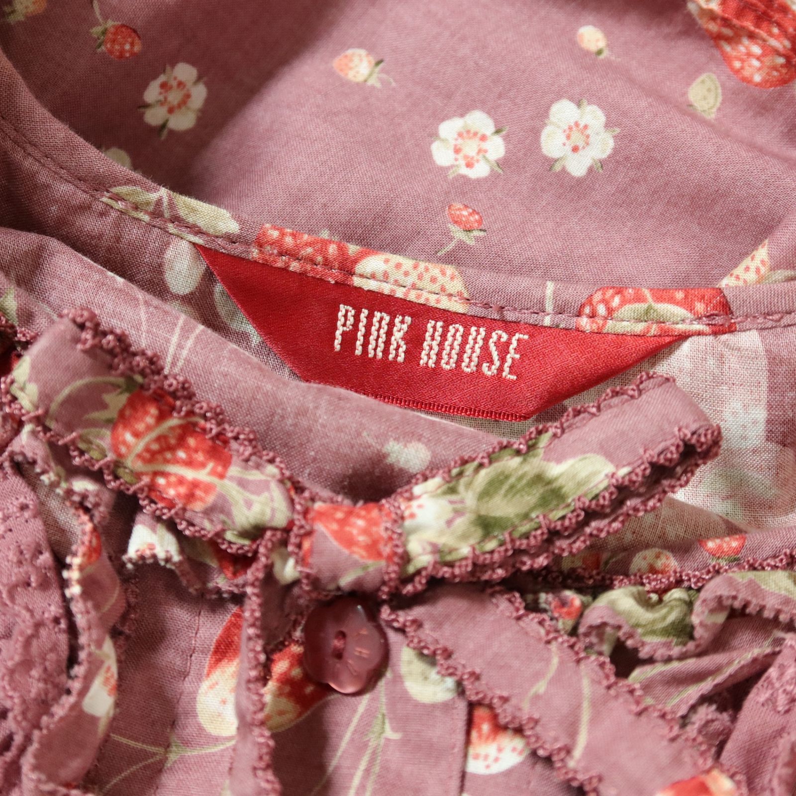 美品>ピンクハウス ローンフリルベスト 2023／極美品 ピンクハウス