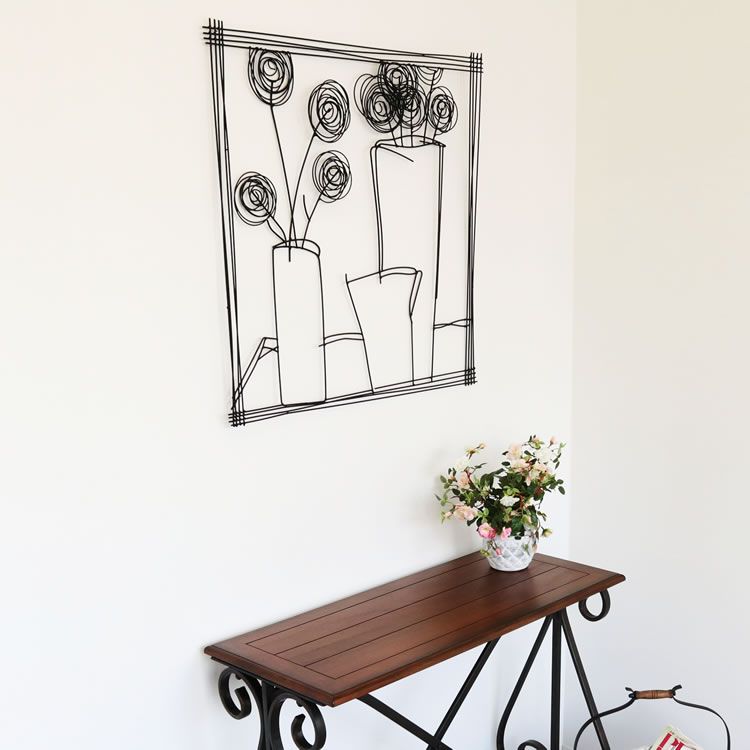 アイアンウォールアートパネル「花瓶」ウォールアート 壁飾り（864） アイアンウォールアートパネル「花瓶」ウォールアート 壁飾り（864