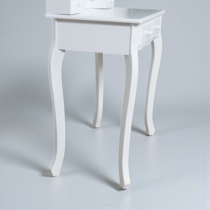 K 女優ドレッサー LEDライト付 三面鏡 猫脚 姫系 スツール付 白3色調光 明るさ調節可 タッチスイッチ メイク台 エレガント ホワイト 憧れの姫家具 MARWIL-DEMENAGEMENTS_CH