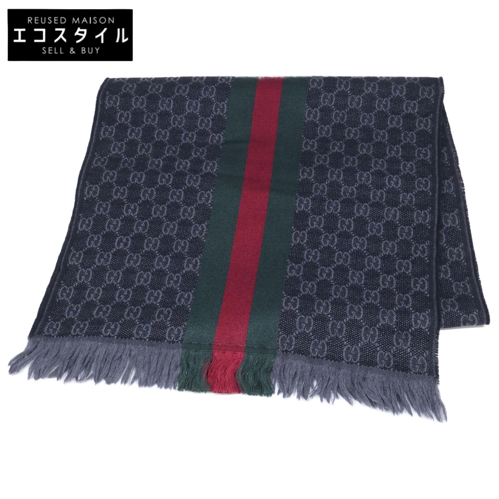 GUCCI グッチ | 正規 147351 4G704 GG シェリーライン ウール|シルク 37 x 180cm
