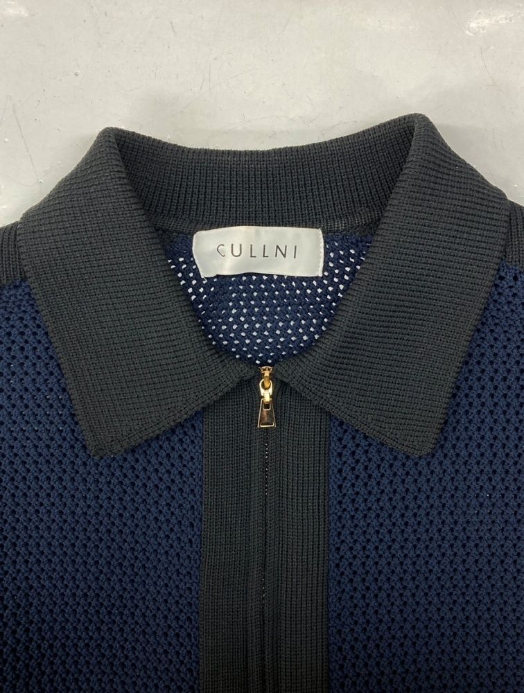 クルニ CULLNI MESH KNIT ZIPUP POLOSHIRT メッシュ ニット