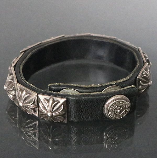 クロムハーツスタッズブレス 楽天市場】CHROME HEARTS LEATHER & SILVER BRUISER PYRAMID