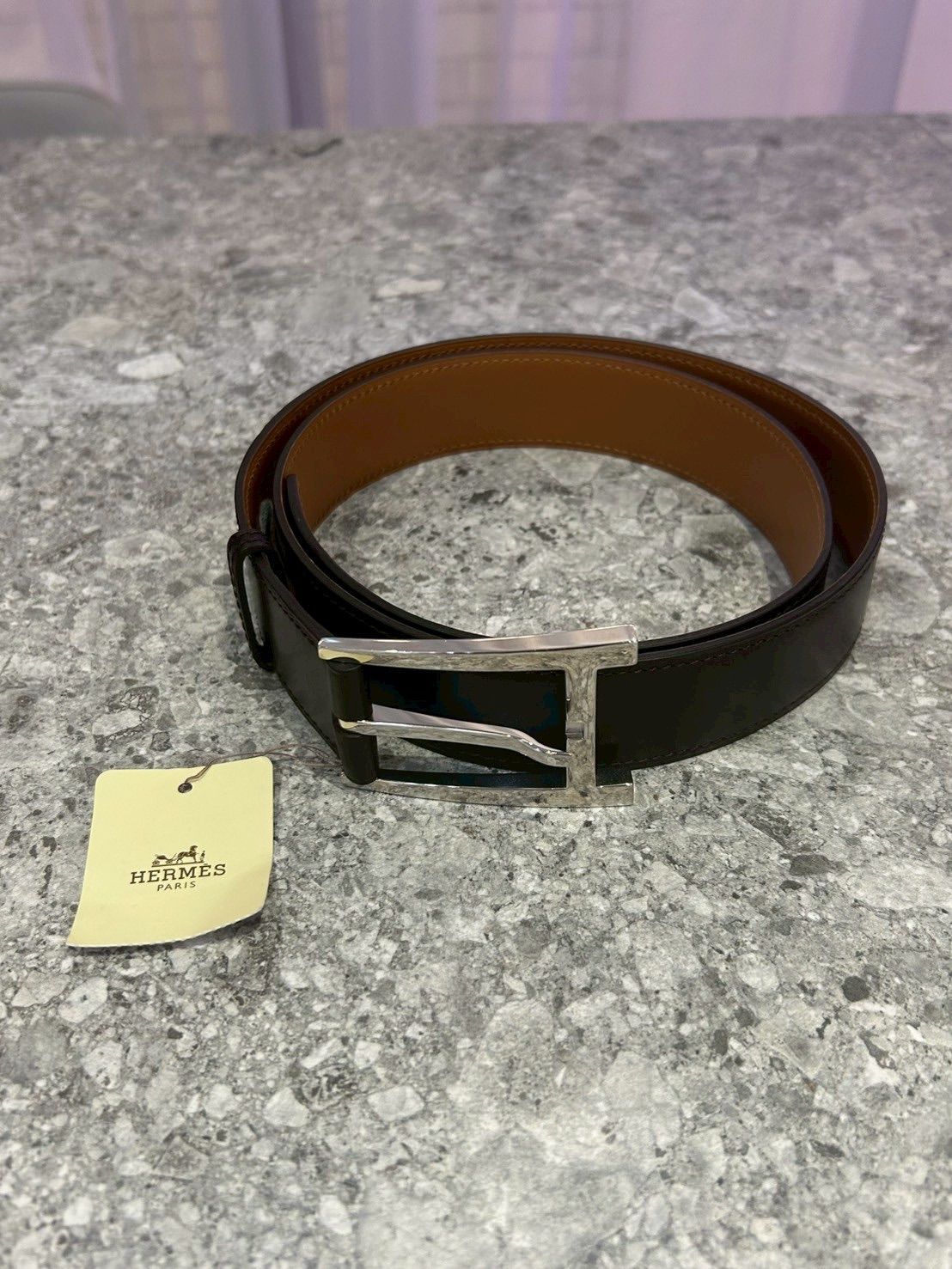 【希少】HERMES メンズ　ベルト　アピ　90 リバーシブル　紺×ブラウン HERMES メンズ ベルト アピ 90 リバーシブル 紺×ブラウン 希少HERMES