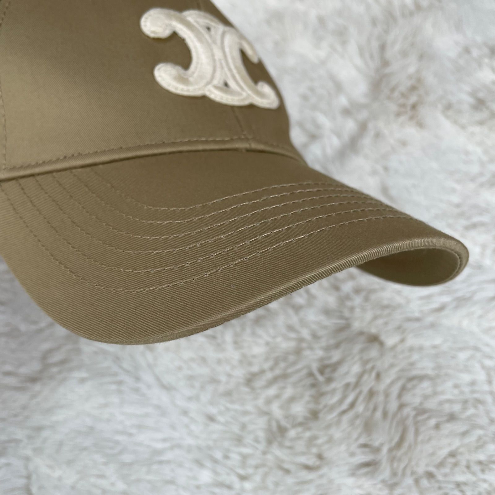 CELINE セリーヌ トリオンフ ベースボールキャップ ベージュ M celine帽子