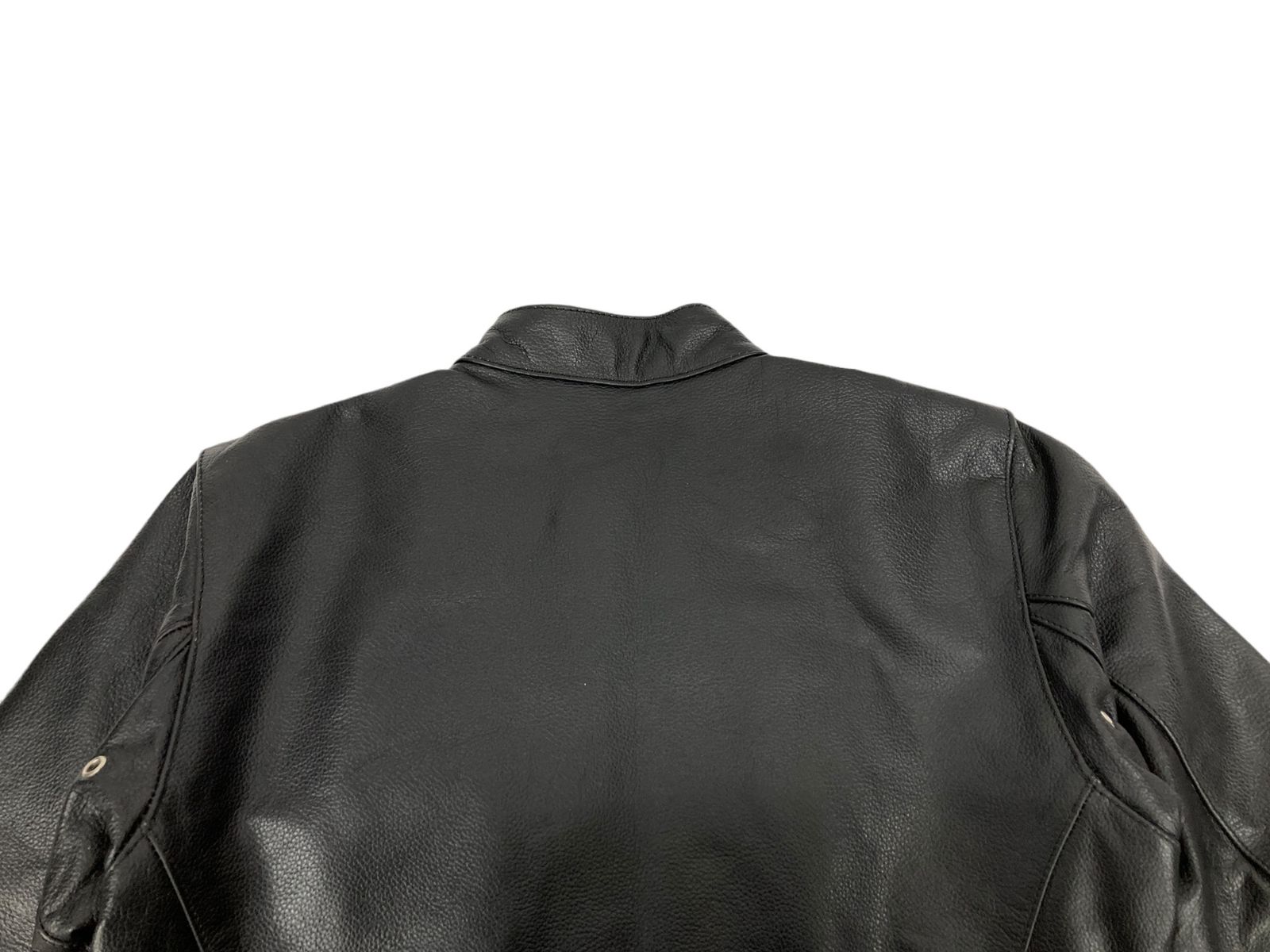 freedom フリーダムブラックレザー シングルライダースジャケット水牛革　L フリーダムレザー 革ジャン レザージャケット メンズ 本革 シングル