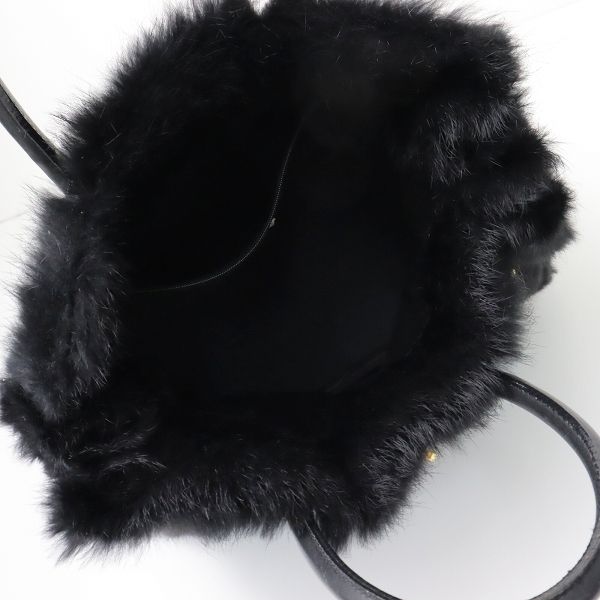 KANEKO ISAO カネコ イサオ ラビットファー ハンドバッグ /ブラック 黒  