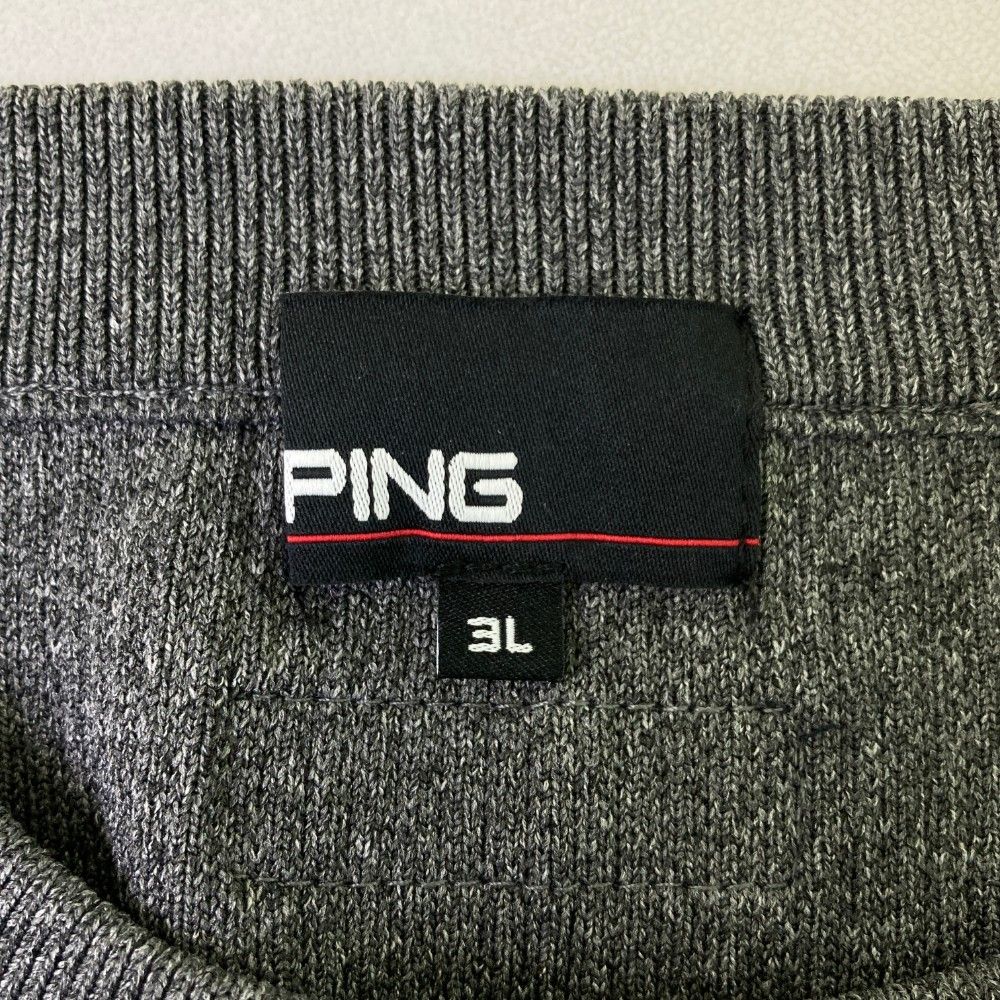 サイズ：3L PING ピン 2024年モデル ニットセーター  グレー系 [240101443349] ゴルフウェア メンズ ストスト サイズ：3L PING ピン 2024年モデル ニットセーター グレー系