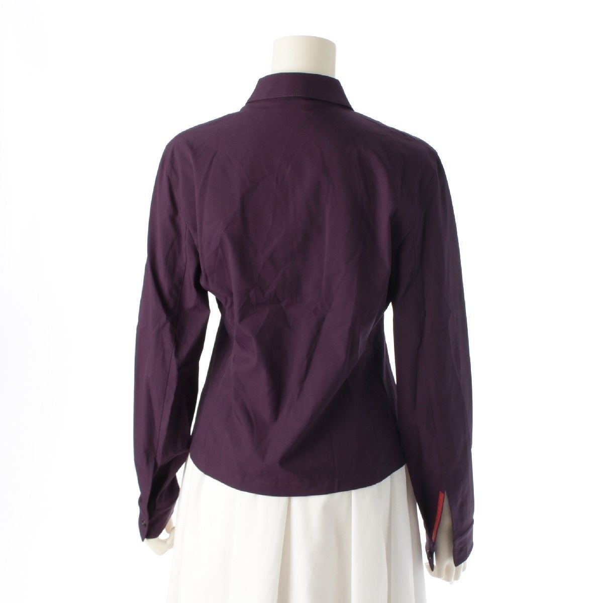 プラダスポーツ ナイロン フロントジップ ロゴパッチ シャツ