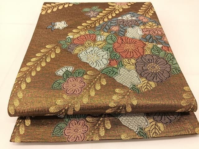 平和屋着物◎六通柄袋帯 辻が花 金銀糸 正絹 逸品 BAAU2211yc