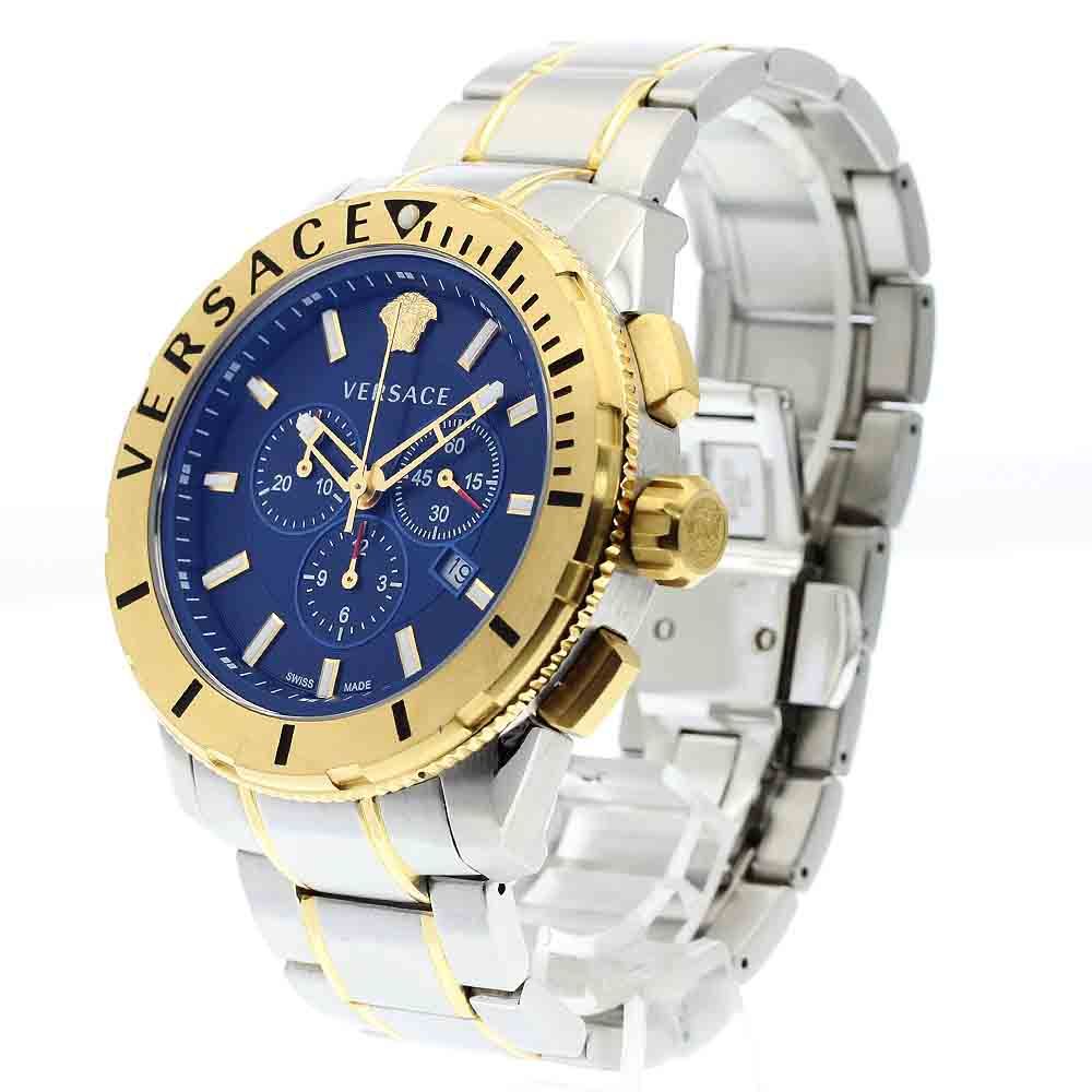 美品 ヴェルサーチ VERSACE クロノ メデューサ 腕時計 箱 F286 ヴェルサーチ VERSACE クロノ メデューサ メンズ 腕時計 箱 F286 得価