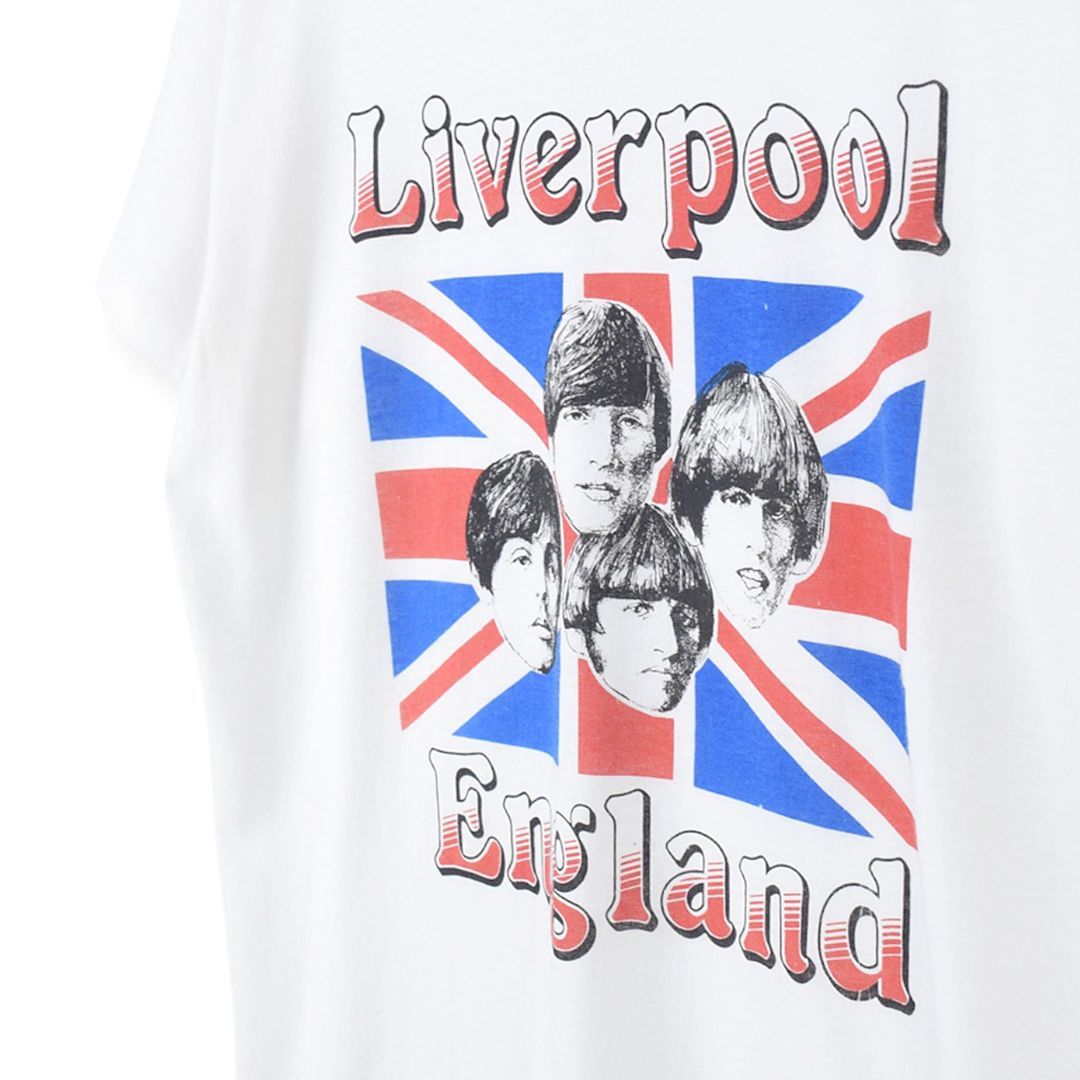 80s ビートルズ USA製 ヴィンテージTシャツ LIVERPOOL ENGLAND ロックTシャツ バンドTシャツ BEATLES サイズL 古着 @AAA1419