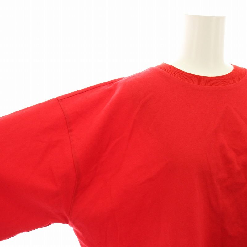 エンフォルド ENFOLD 21AW クラシック天竺 SHIRTコンビドレープT Tシャツ カットソー クルーネック 半袖 38 赤 300EA280-0030 レディース エンフォルド ENFOLD 21AW クラシック天竺 SHIRTコンビドレープ