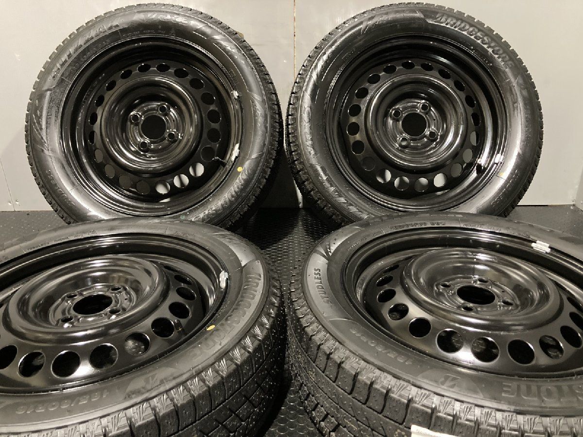 新品【BS BLIZZAK VRX3 185/60R16 86Q】スタッドレス【日産 ノート 純正ホイール 16インチ 5.5J4HPCD100】21年製　(MTM324)