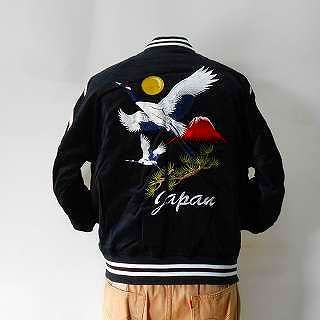 スカジャン月と鶴に富士山未使用品サイズフリー スカジャン月と鶴に富士山未使用品サイズフリー スカジャン