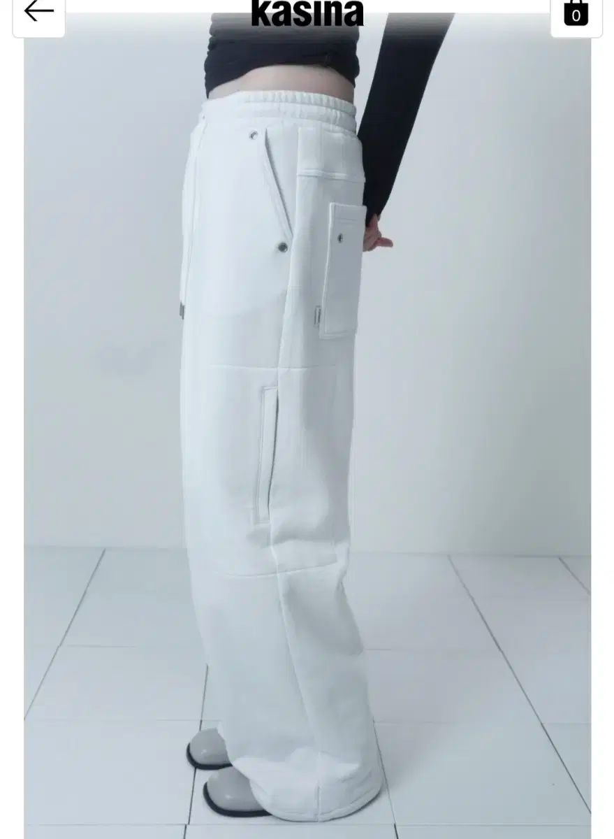 CERRIC セリック サイド ジッパー コットンパンツ 白