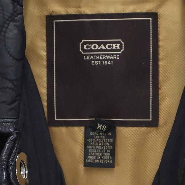 コーチ キルティングジャケット XS 黒 COACH レディース 【中古