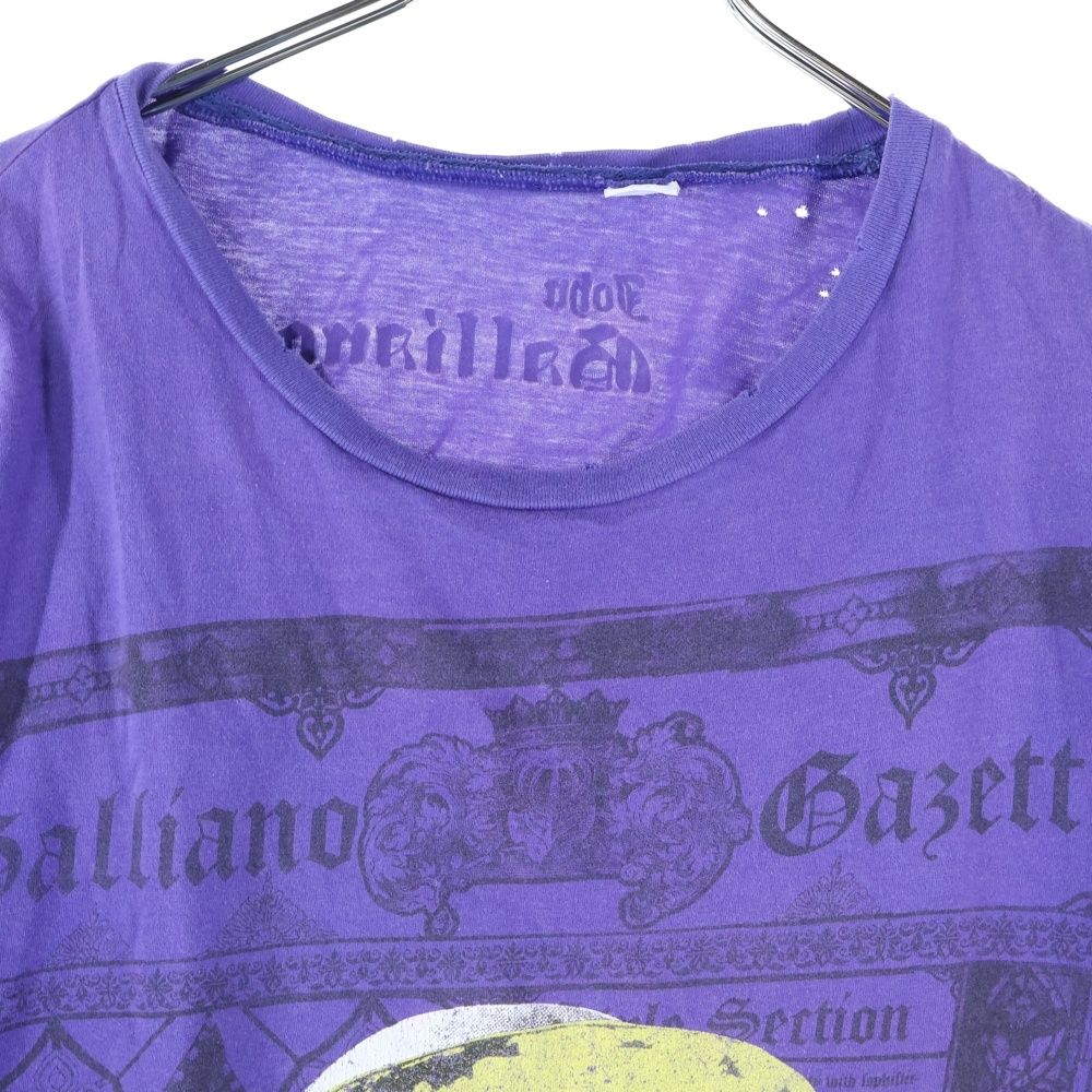 希少‼︎ジョンガリアーノ コンチョ ボタン Tシャツ 後染め イタリア製 S John Galliano (ジョン ガリアーノ) ナポレオン ロゴプリント