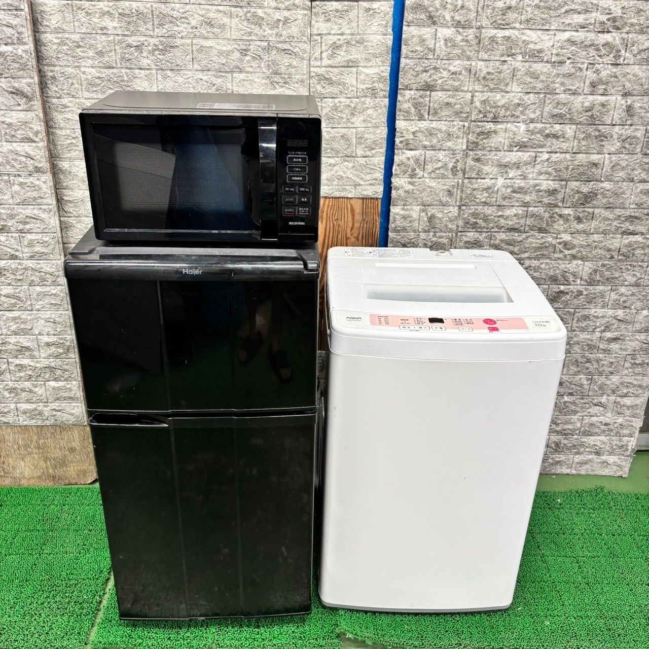 682 冷蔵庫 洗濯機 電子レンジ 3点セット コンパクトサイズ 小型 一人暮らし 保証込み 完全動作品 98L 5kg