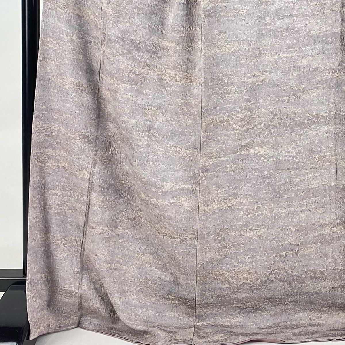 小紋 身丈172.5cm 裄丈71cm L 袷 陶彩染 幾何学模様 灰紫 正絹 美品  