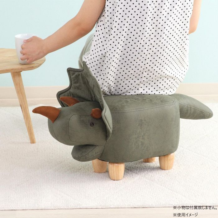 不二貿易 C D 16742 アニマルスツール キュートサイズ ダイナソー グリーン