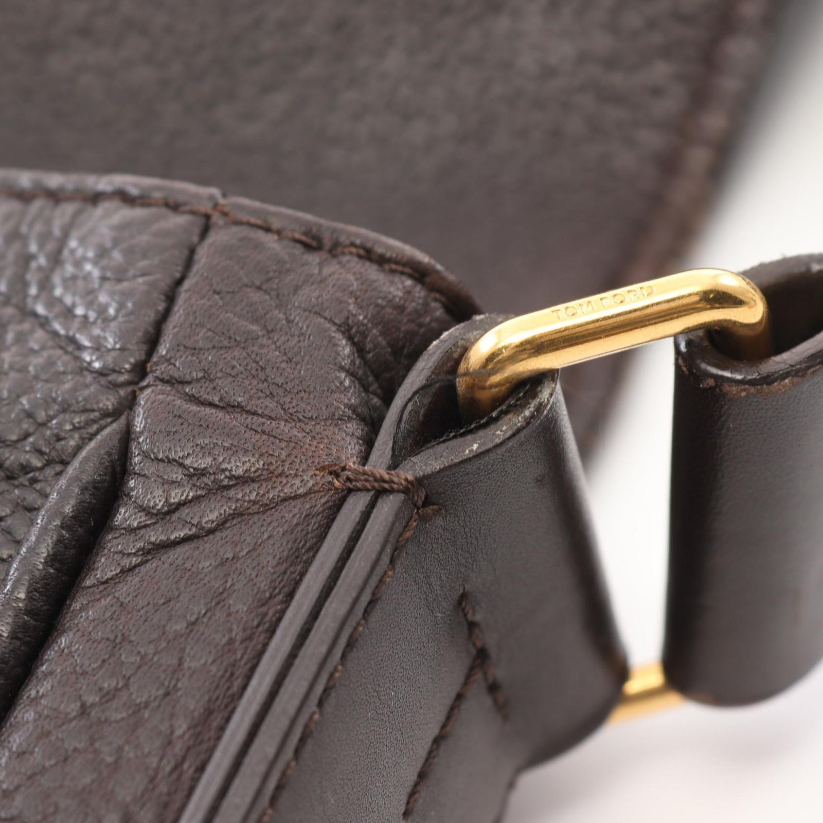 トムフォード TOM FORD ショルダーバッグ ダークブラウン レザー 