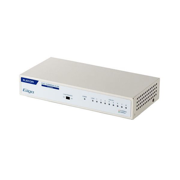 エレコム Giga対応8ポートスイッチ 金属筐体|電源内蔵 メタル ホワイト EHC-G08MN4-HJW