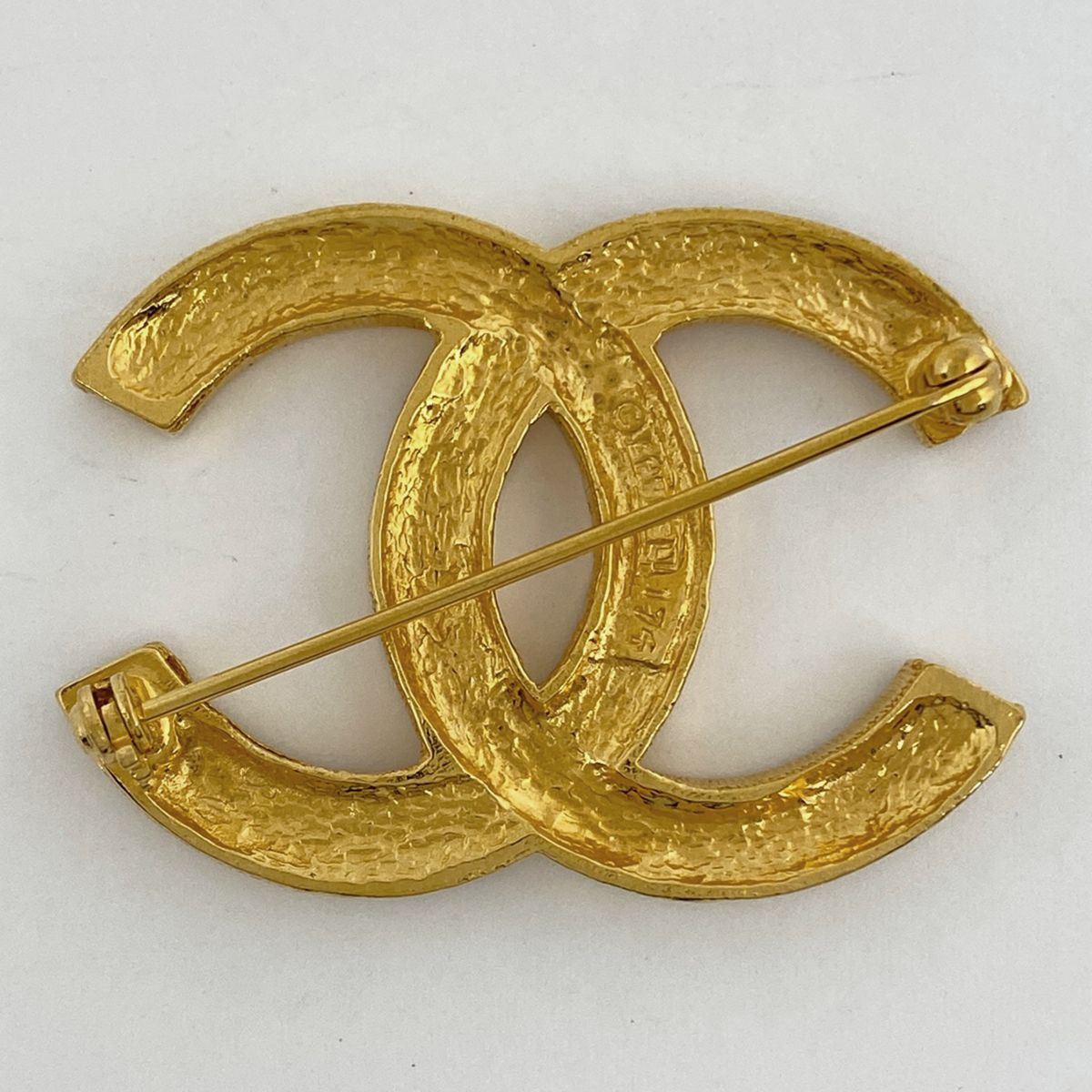 シャネル CHANEL ココマーク ラインストーン ブローチ GP ゴールド レディース