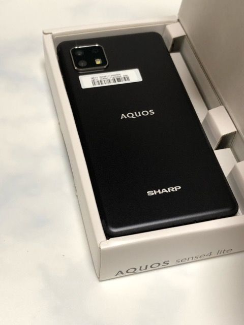 美品☆ SIMフリー AQUOS sense4 lite SH-RM15 ブラック 箱付き☆ A