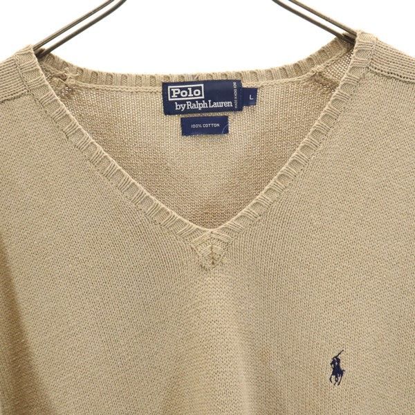 ポロバイラルフローレン 90s オールド 長袖 Vネック コットン セーター