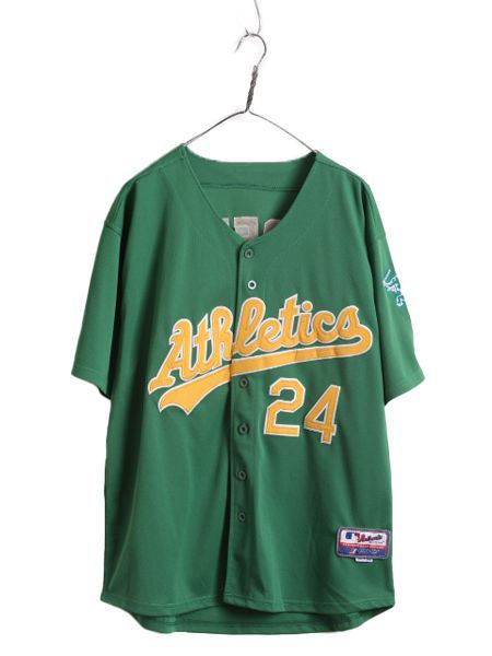 アスレチックス ベースボール シャツ メンズ L / 古着 MLB オフィシャル マジェスティック 大リーグ ユニフォーム ゲームシャツ 半袖シャツ お得なクーポン配布中!】 MLB オフィシャル Majestic