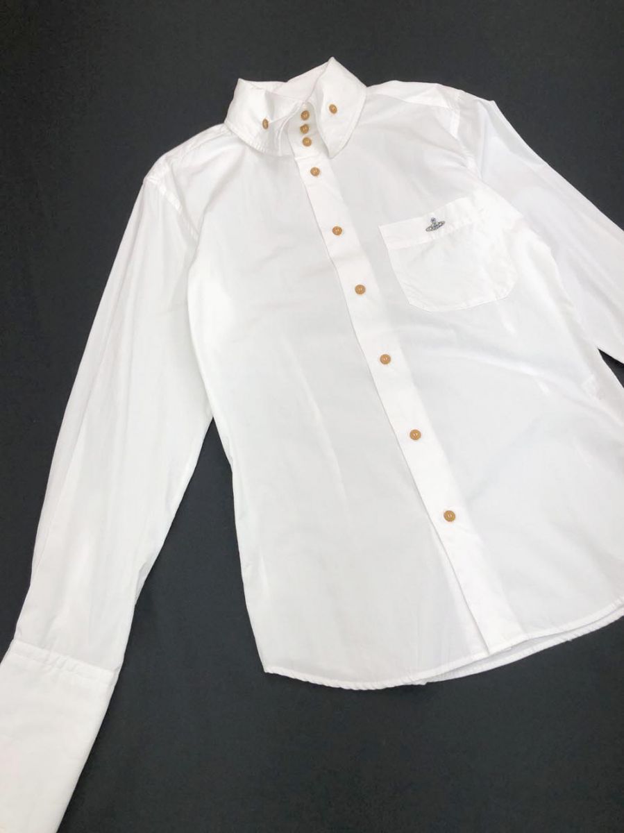 Vivienne Westwood ヴィヴィアンウエストウッド 無地 長袖 シャツ size44/白  メンズ