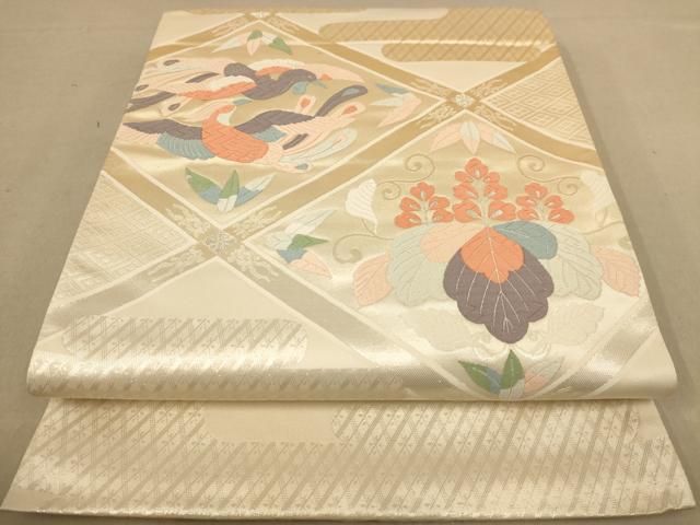 超細密極厚盛花鳥金彩青粒大壺、美品、源隆在銘、値下げしました 袋帯 唐織名錦遺芳 縦柄花模様 鶴 流水 紫烏色 金糸 O-4281