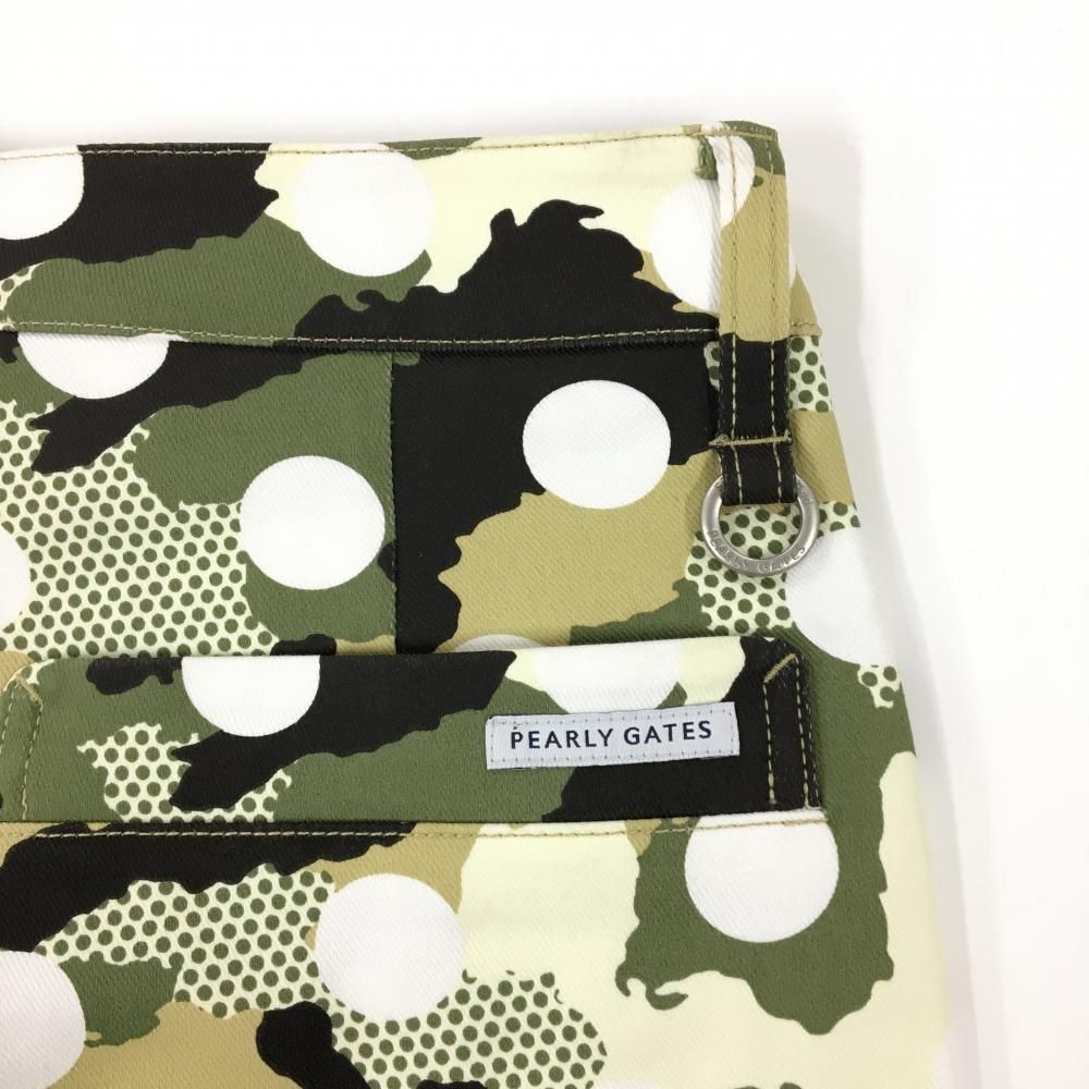 新品】パーリーゲイツ パンツ カーキ×白 カモフラ調 迷彩 ドット ロゴ