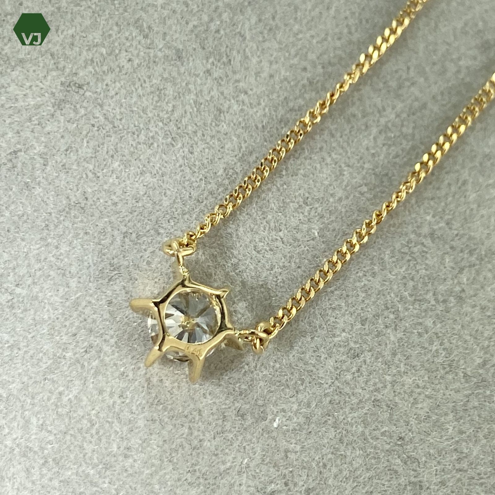 22-21】一粒ダイヤモンド ネックレス D0.41ct【中古】【K18YG】【約40  